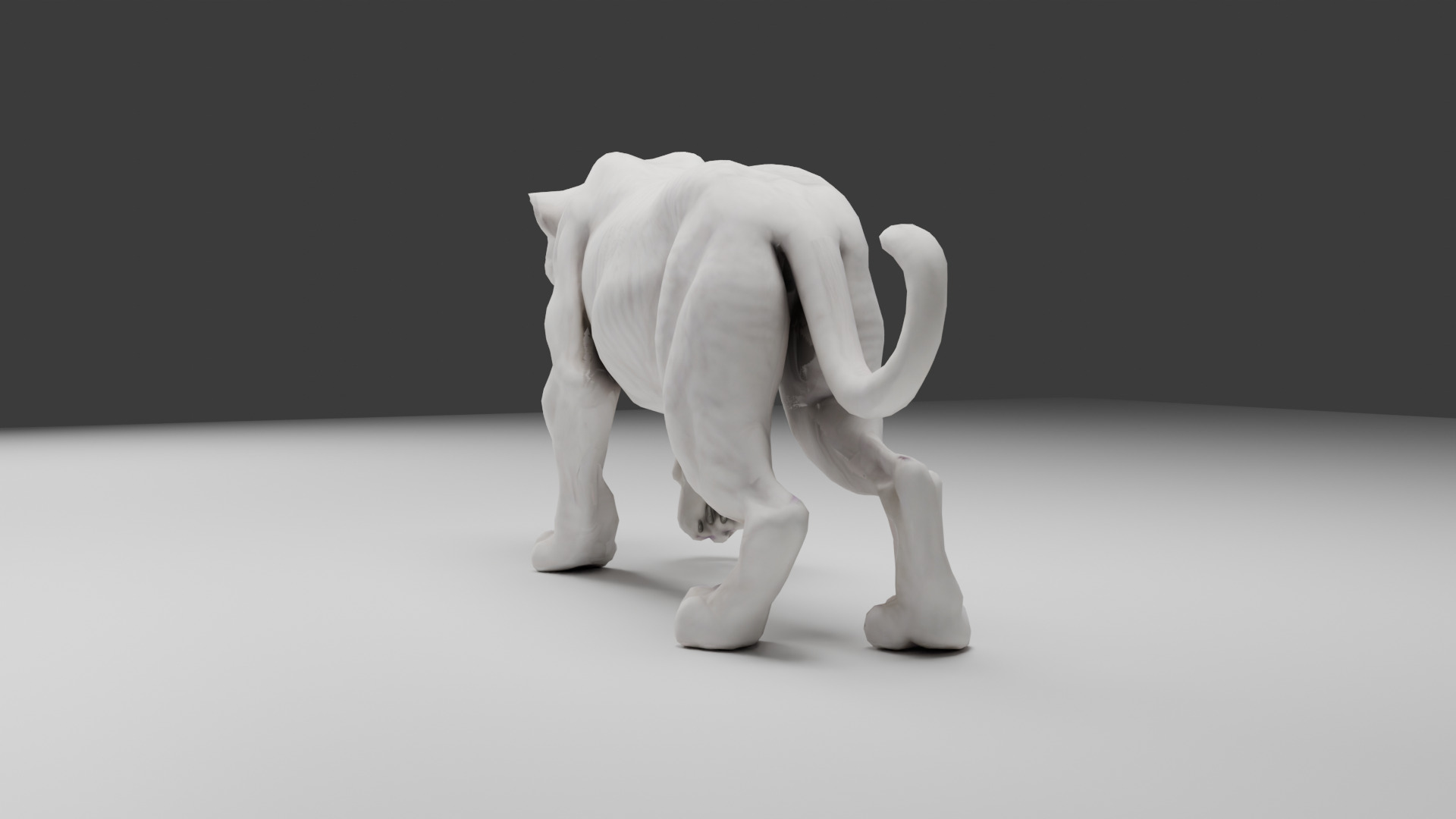 White Panther Realistic 3D Creature Model Low-poly 3D model_2
