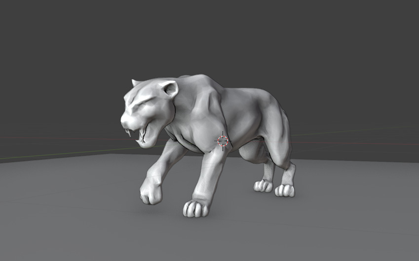 White Panther Realistic 3D Creature Model Low-poly 3D model_4