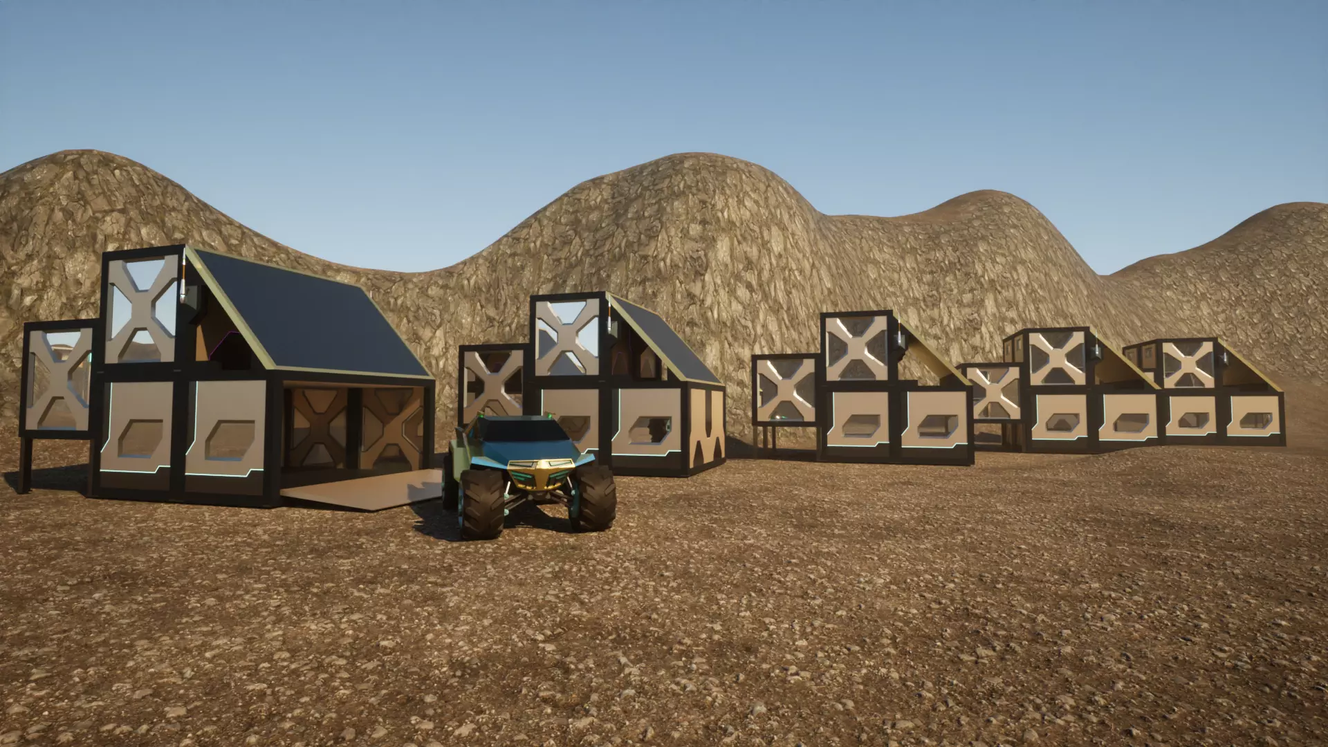 Privat container house Free 3D model