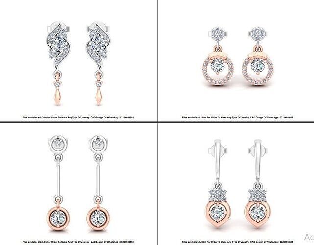 39 Solitaire earing pack 3DM STL 3D print model