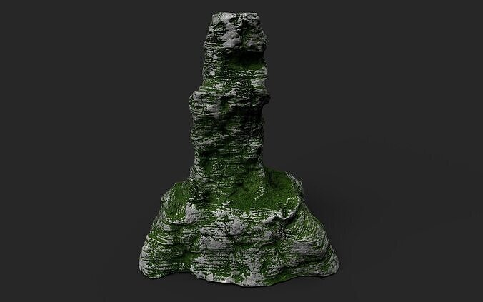 Mossy Cliff Rock 23-10 Low-poly 3D model