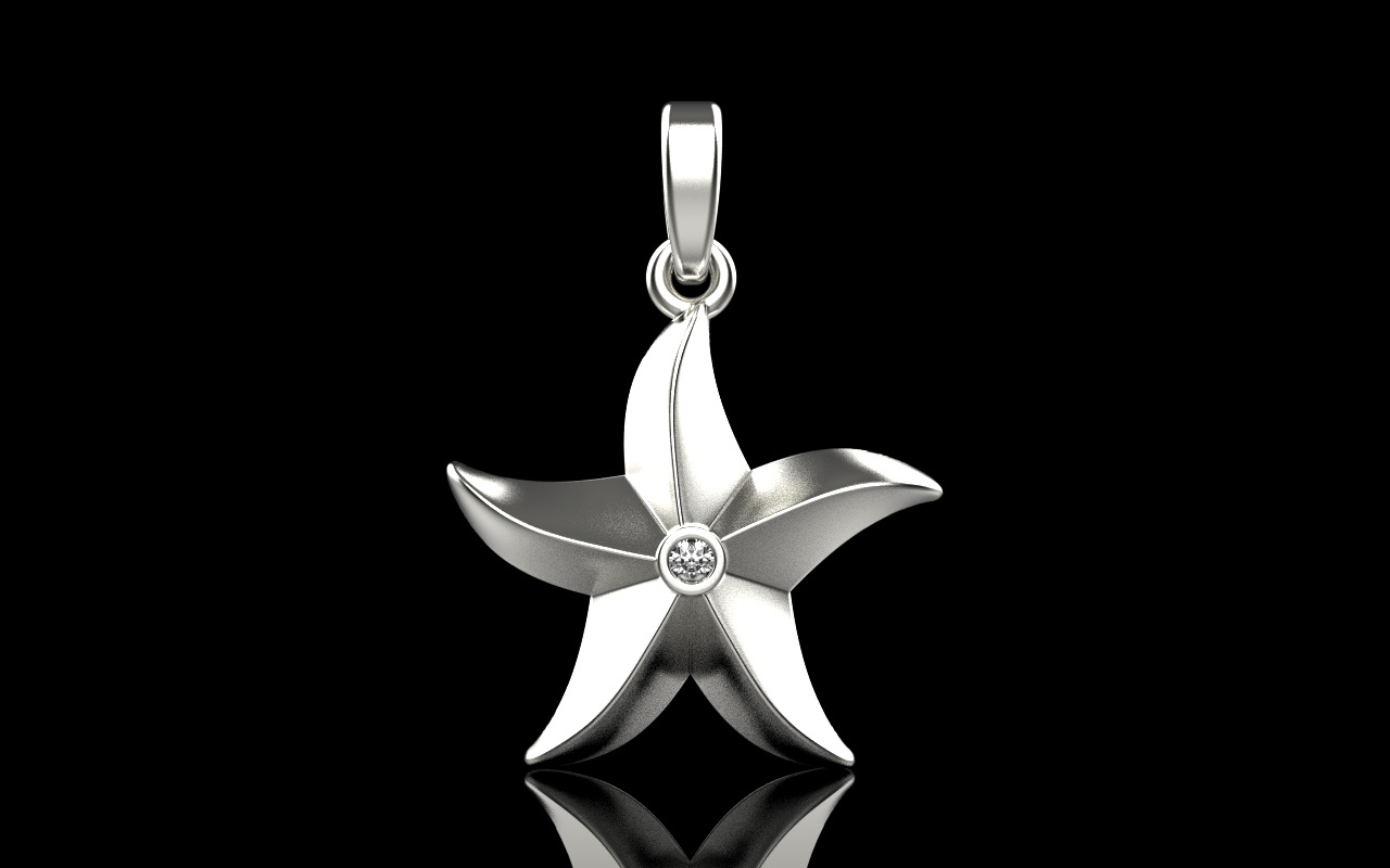Lightweight starfish pendant model  1202 3D print model_13