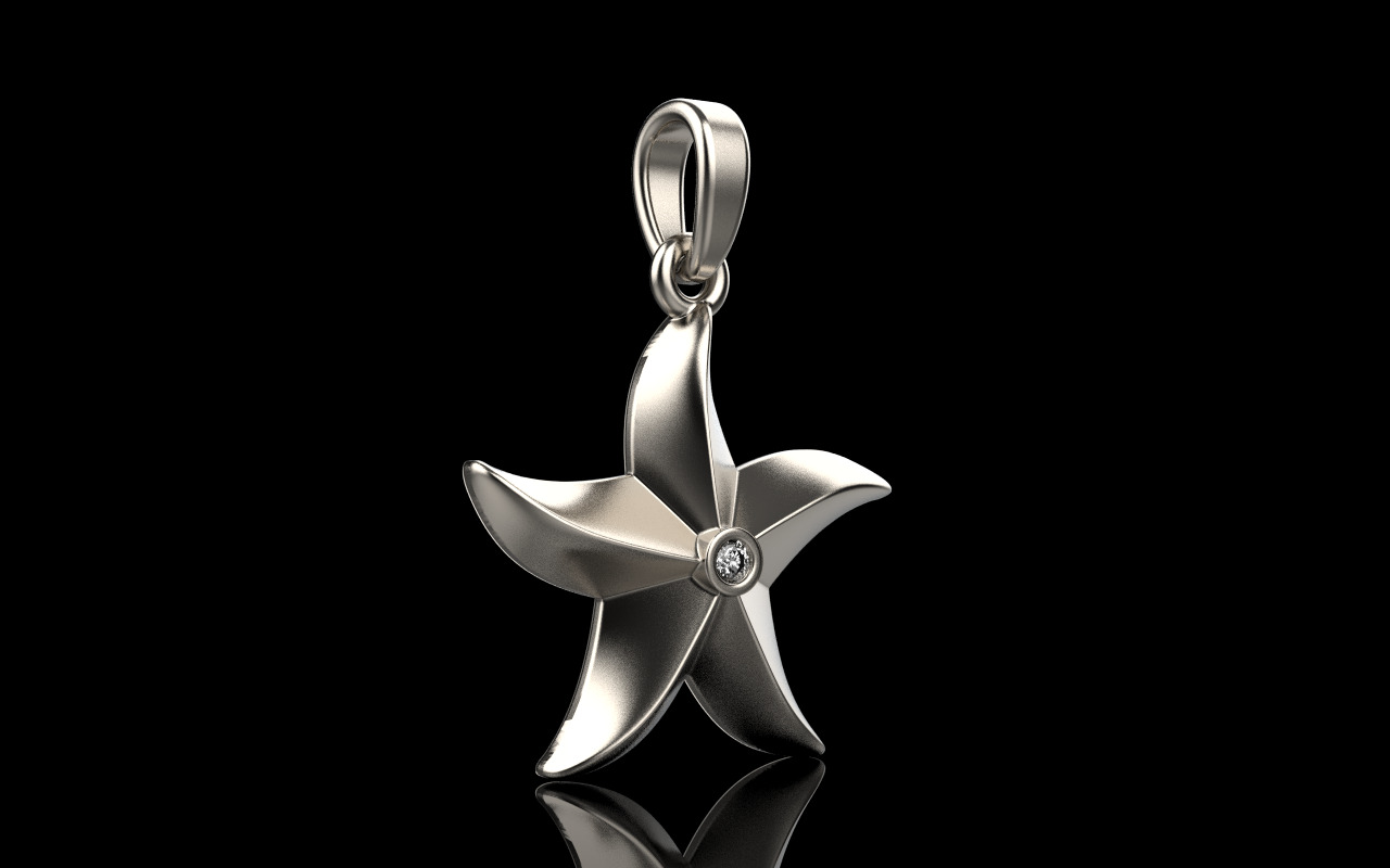 Lightweight starfish pendant model  1202 3D print model_1