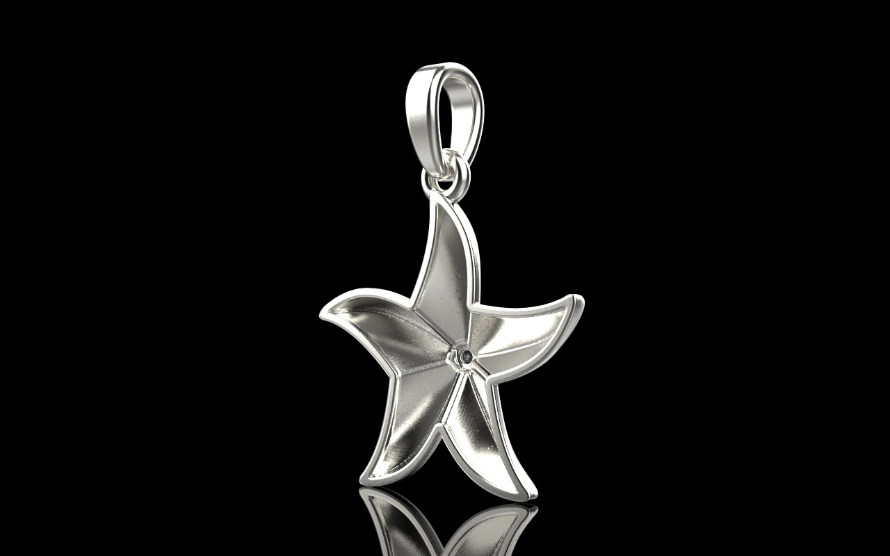 Lightweight starfish pendant model  1202 3D print model_23