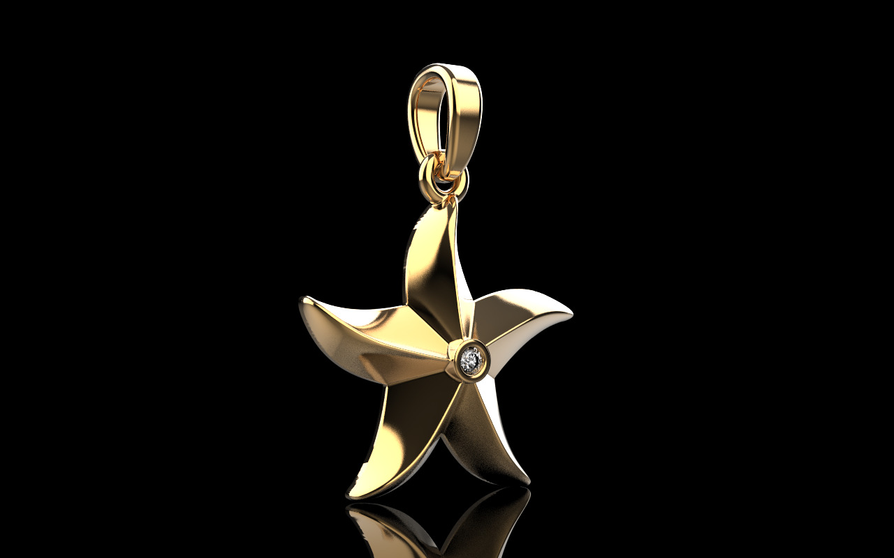 Lightweight starfish pendant model  1202 3D print model_16