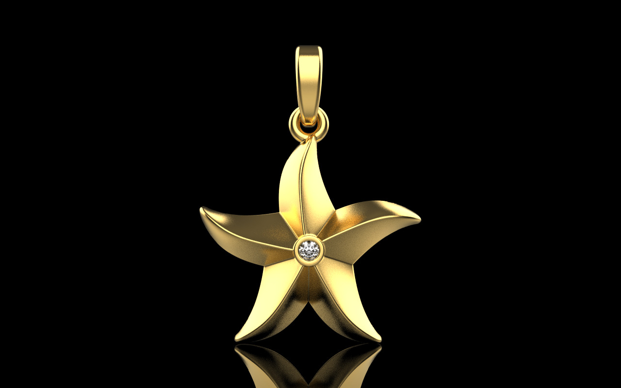 Lightweight starfish pendant model  1202 3D print model_9