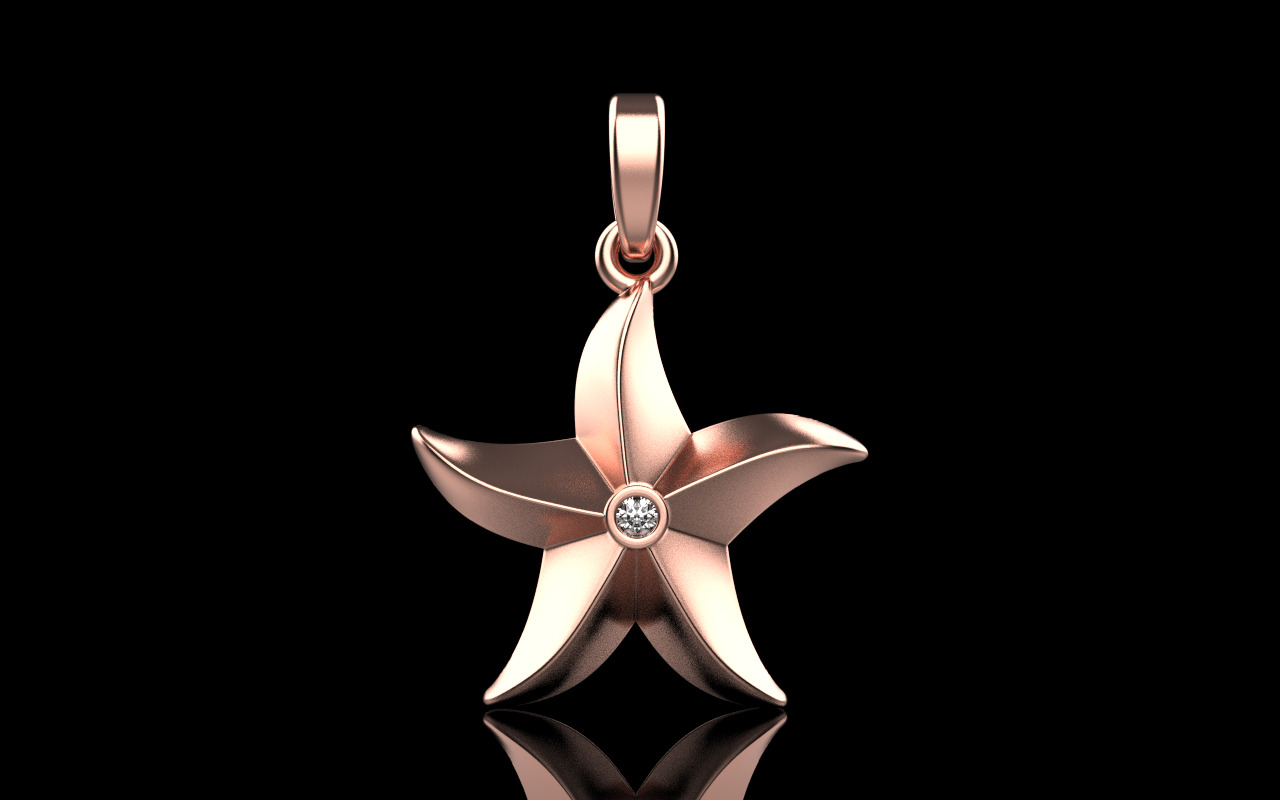 Lightweight starfish pendant model  1202 3D print model_12