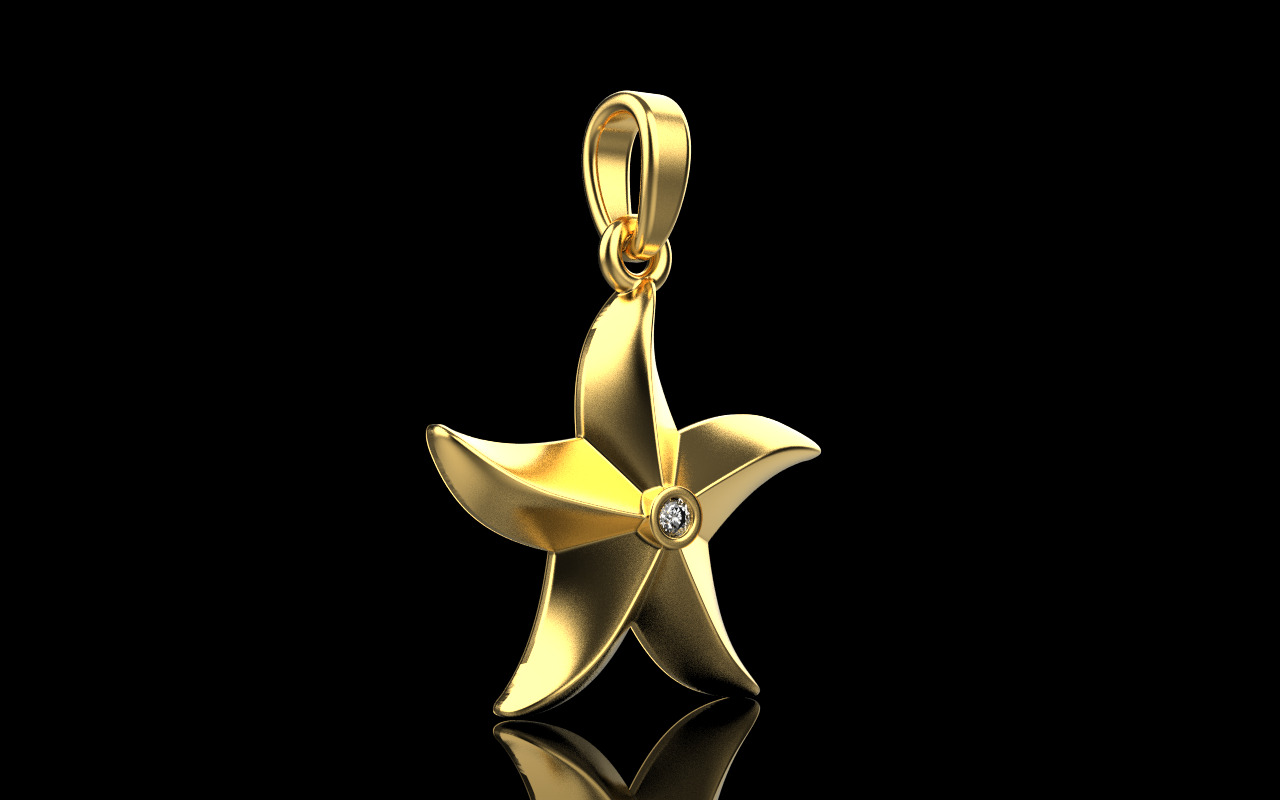 Lightweight starfish pendant model  1202 3D print model_14