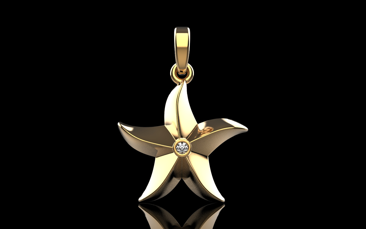 Lightweight starfish pendant model  1202 3D print model_11