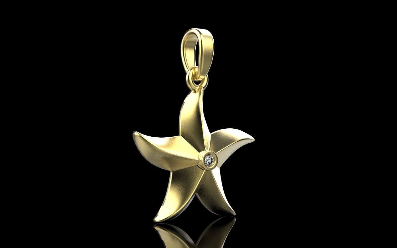 Lightweight starfish pendant model  1202 3D print model_15