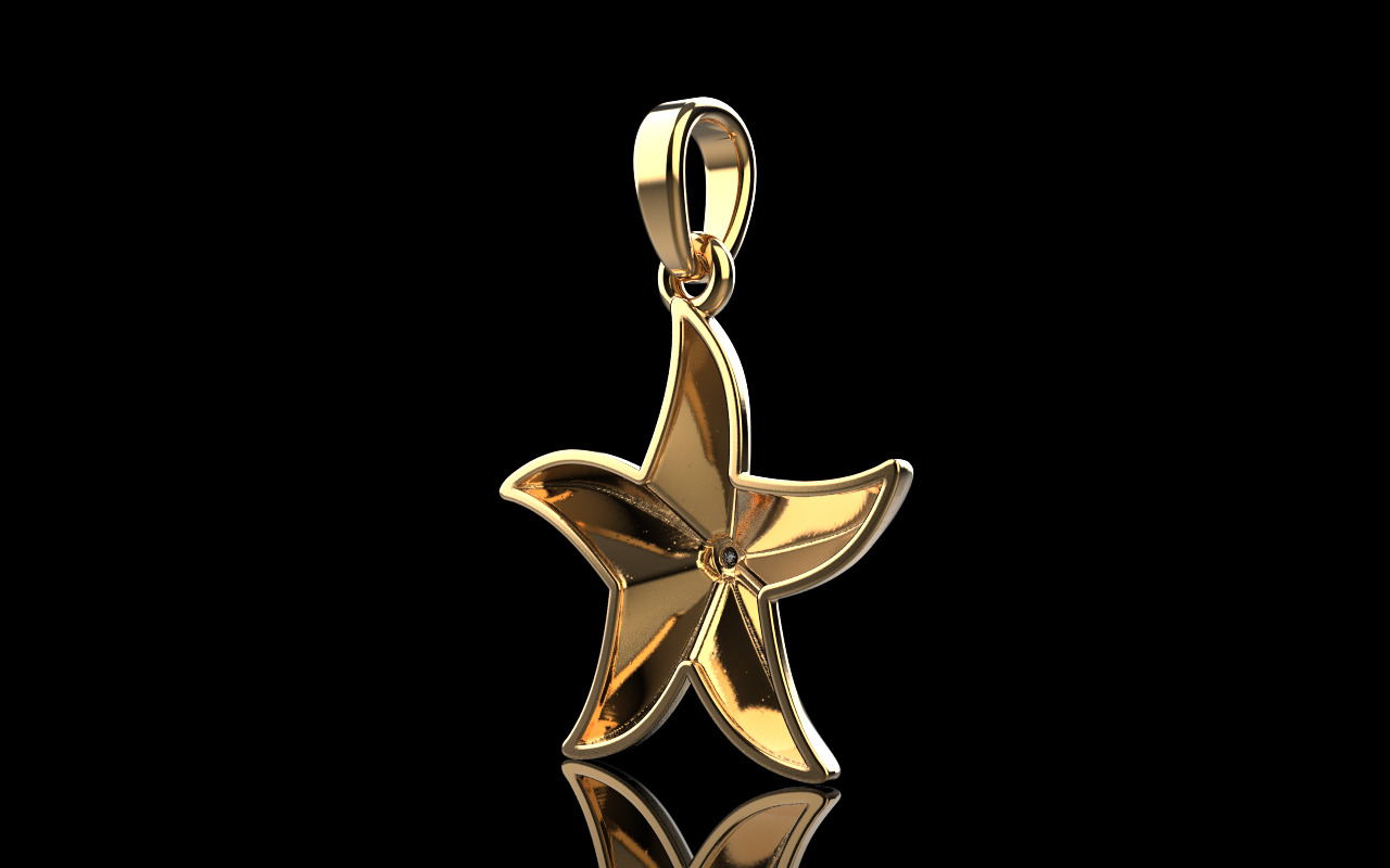 Lightweight starfish pendant model  1202 3D print model_21
