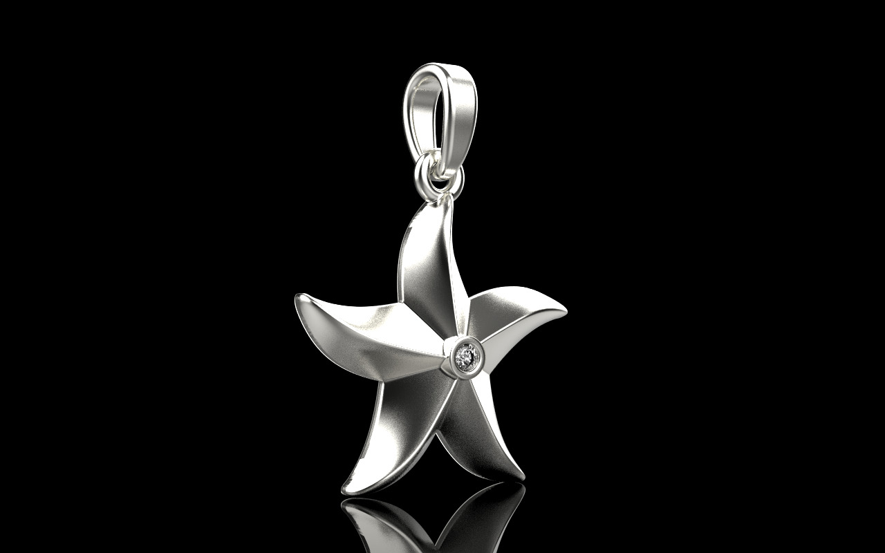 Lightweight starfish pendant model  1202 3D print model_18
