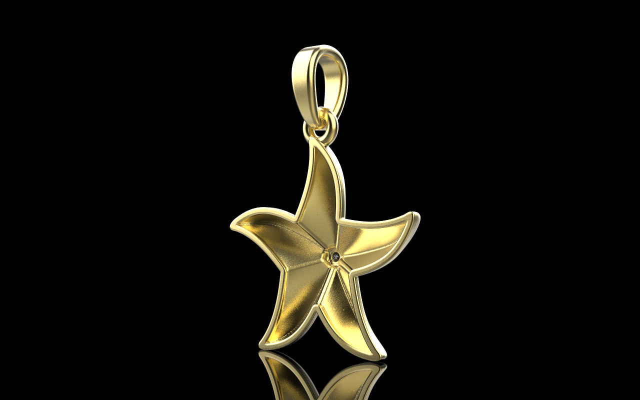 Lightweight starfish pendant model  1202 3D print model_20