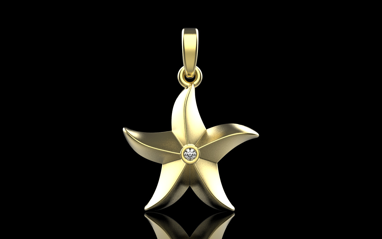 Lightweight starfish pendant model  1202 3D print model_10