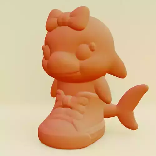 Baby Tralalero Tralala Girl Italian brainrot Printable 3D print model