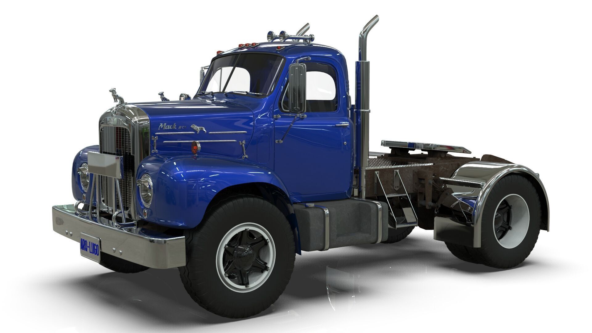 1958 Mack B61 Semi-Trailer 3D model_13