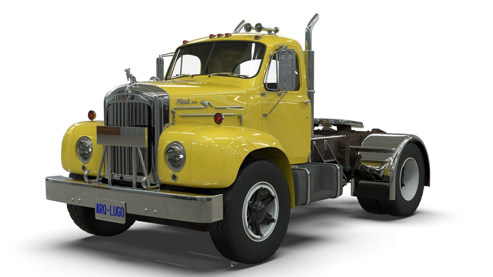 1958 Mack B61 Semi-Trailer 3D model_16