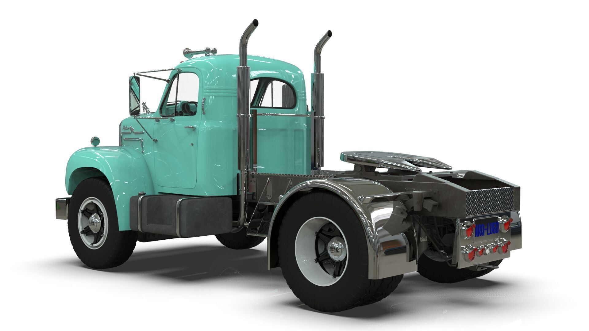 1958 Mack B61 Semi-Trailer 3D model_3