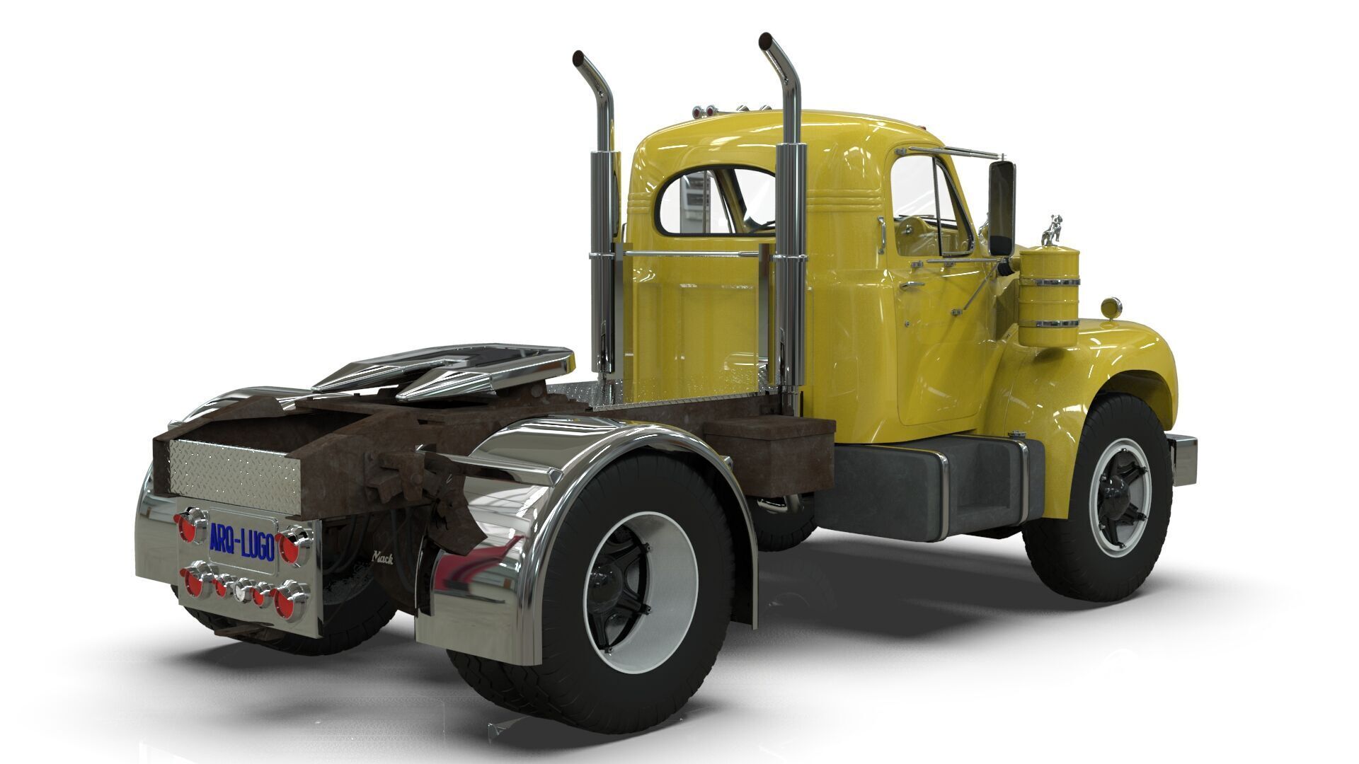 1958 Mack B61 Semi-Trailer 3D model_17
