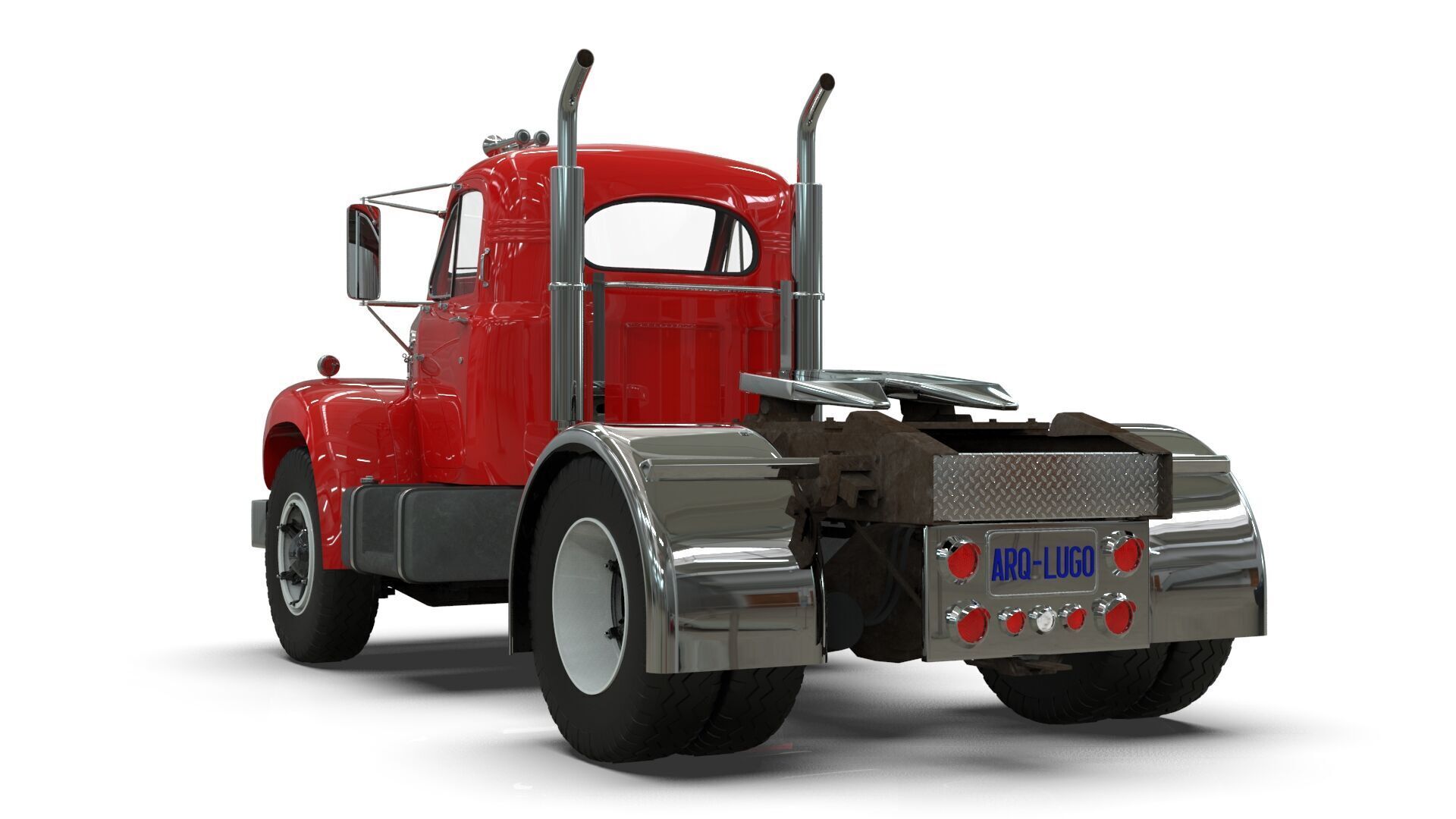 1958 Mack B61 Semi-Trailer 3D model_10