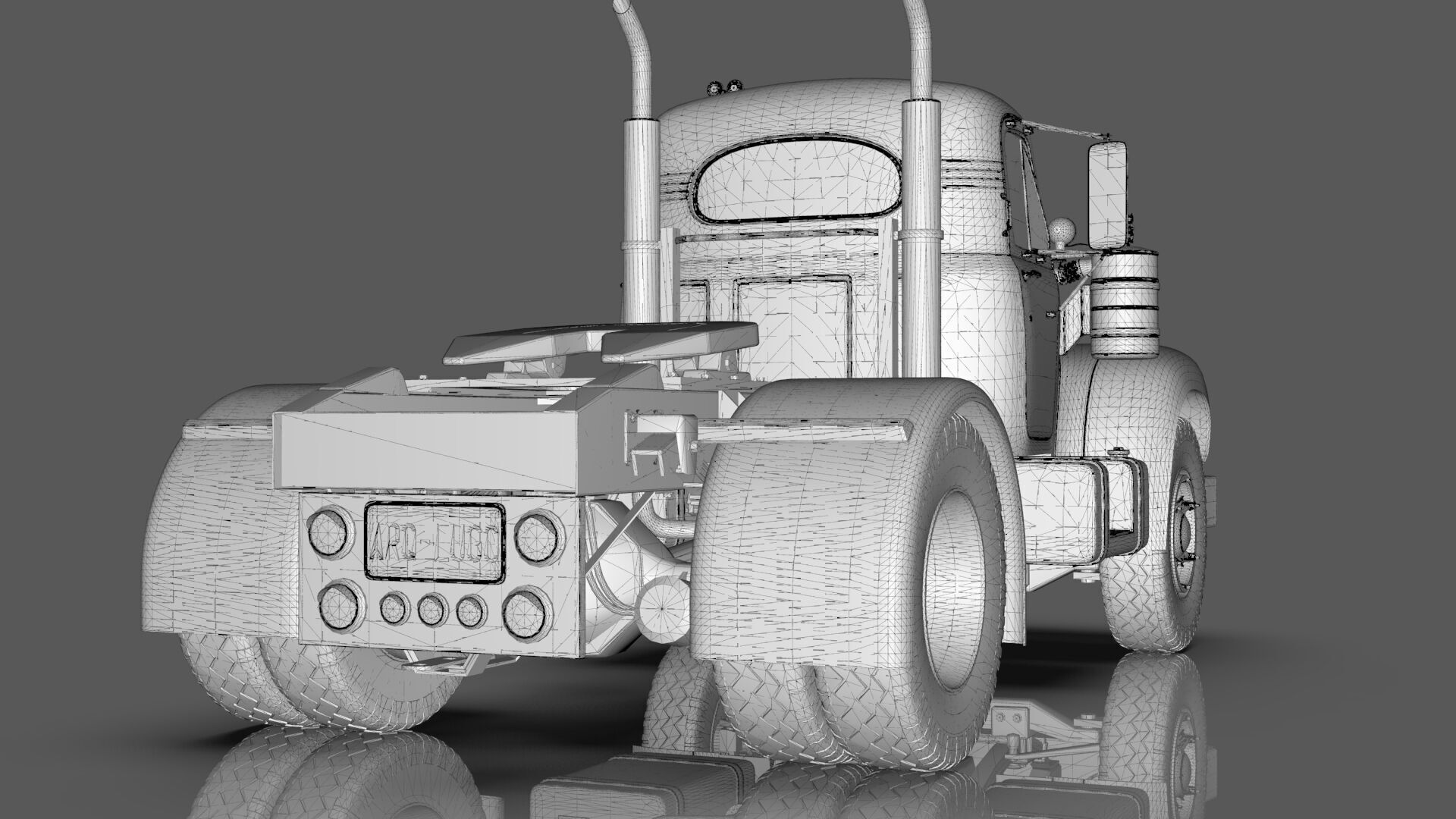 1958 Mack B61 Semi-Trailer 3D model_22