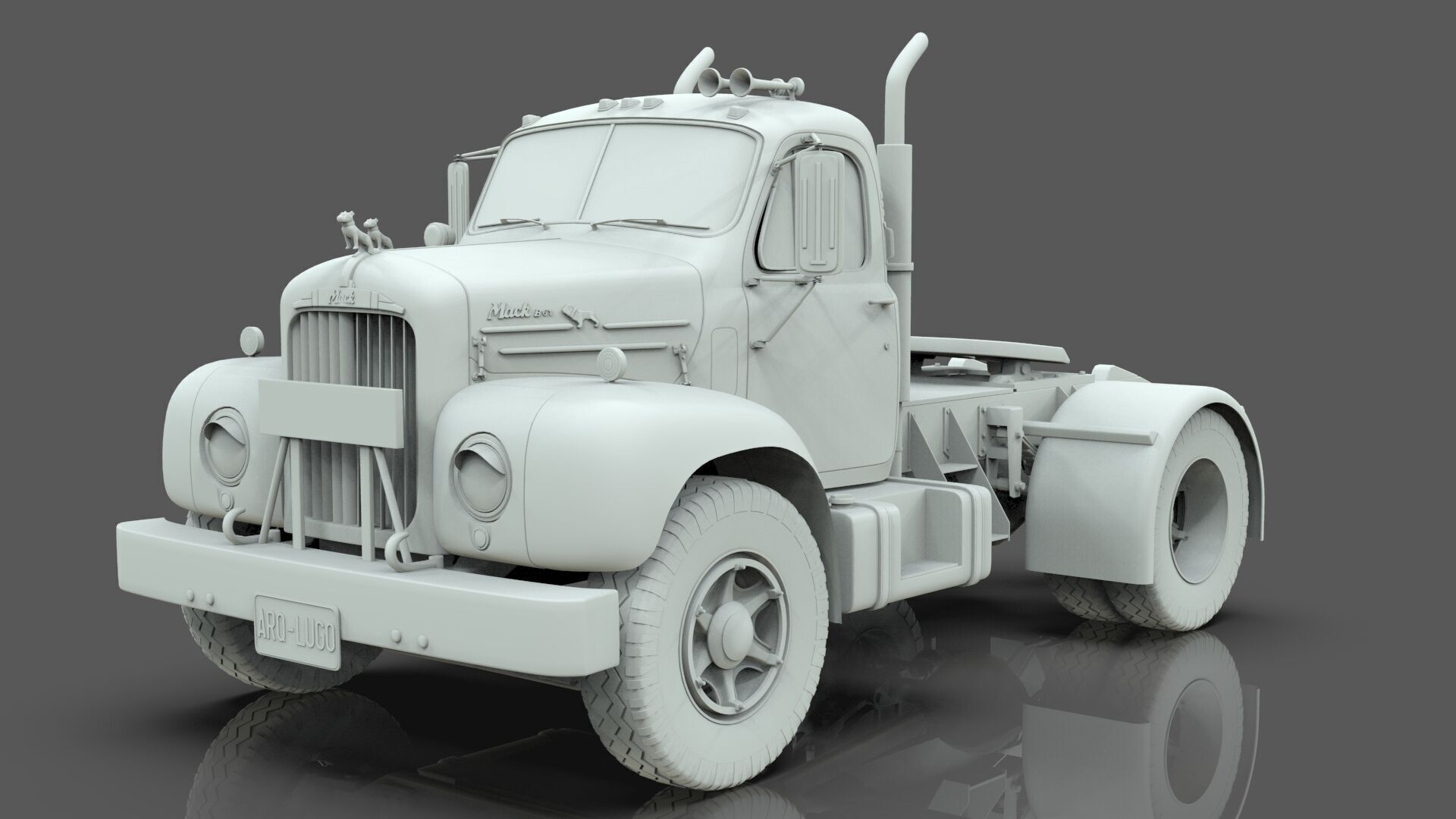 1958 Mack B61 Semi-Trailer 3D model_18