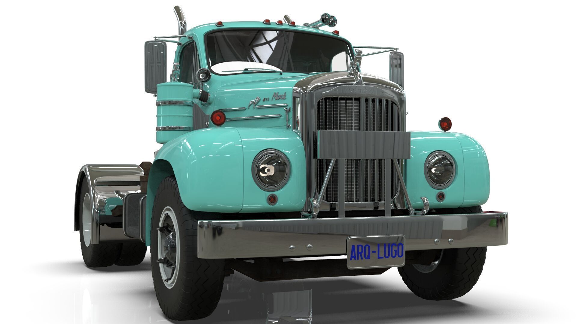 1958 Mack B61 Semi-Trailer 3D model_7