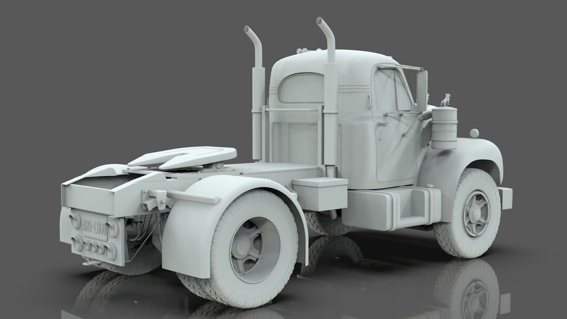 1958 Mack B61 Semi-Trailer 3D model_19