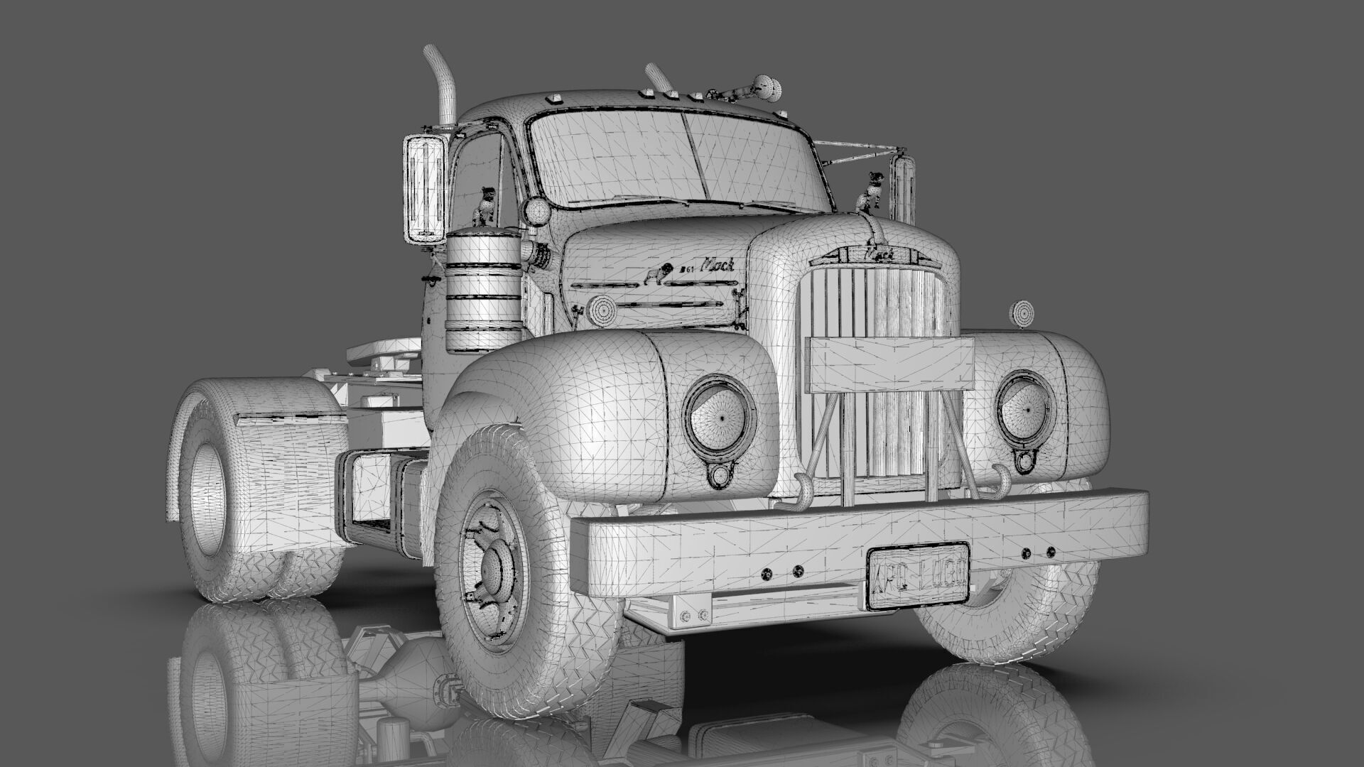 1958 Mack B61 Semi-Trailer 3D model_20
