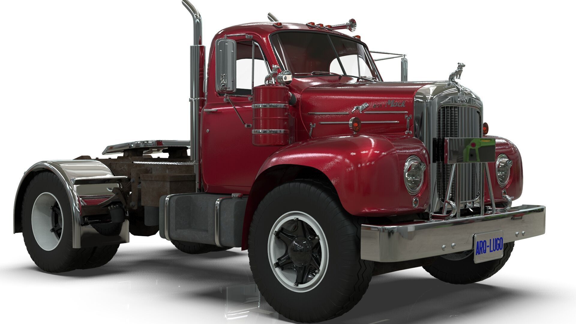 1958 Mack B61 Semi-Trailer 3D model_11