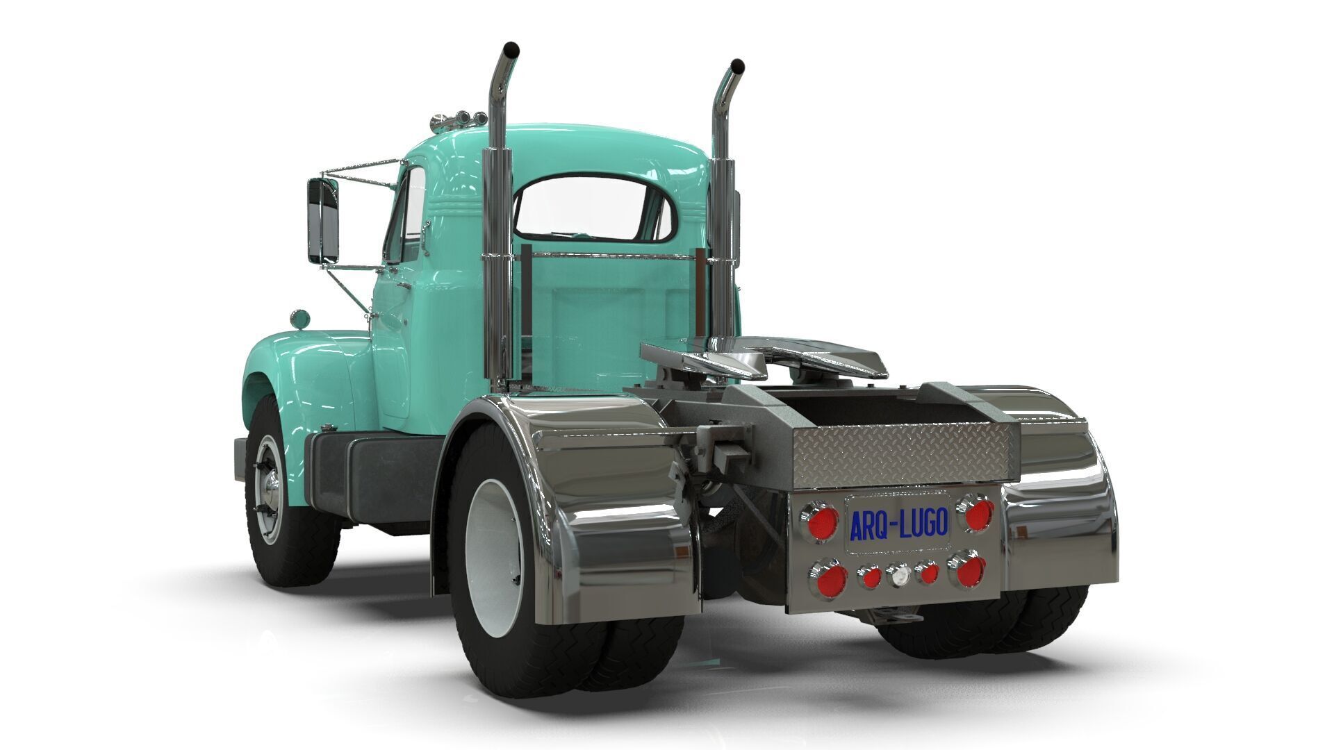 1958 Mack B61 Semi-Trailer 3D model_4