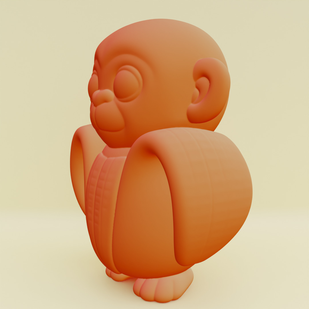 Baby Chimpanzini Bananini Italian brainrot  Printable 3D print model_4