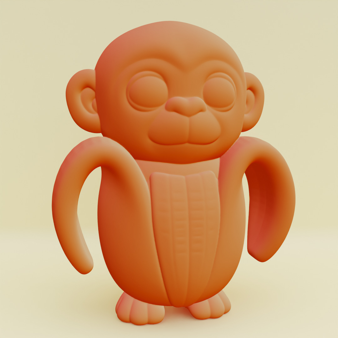 Baby Chimpanzini Bananini Italian brainrot  Printable 3D print model_1