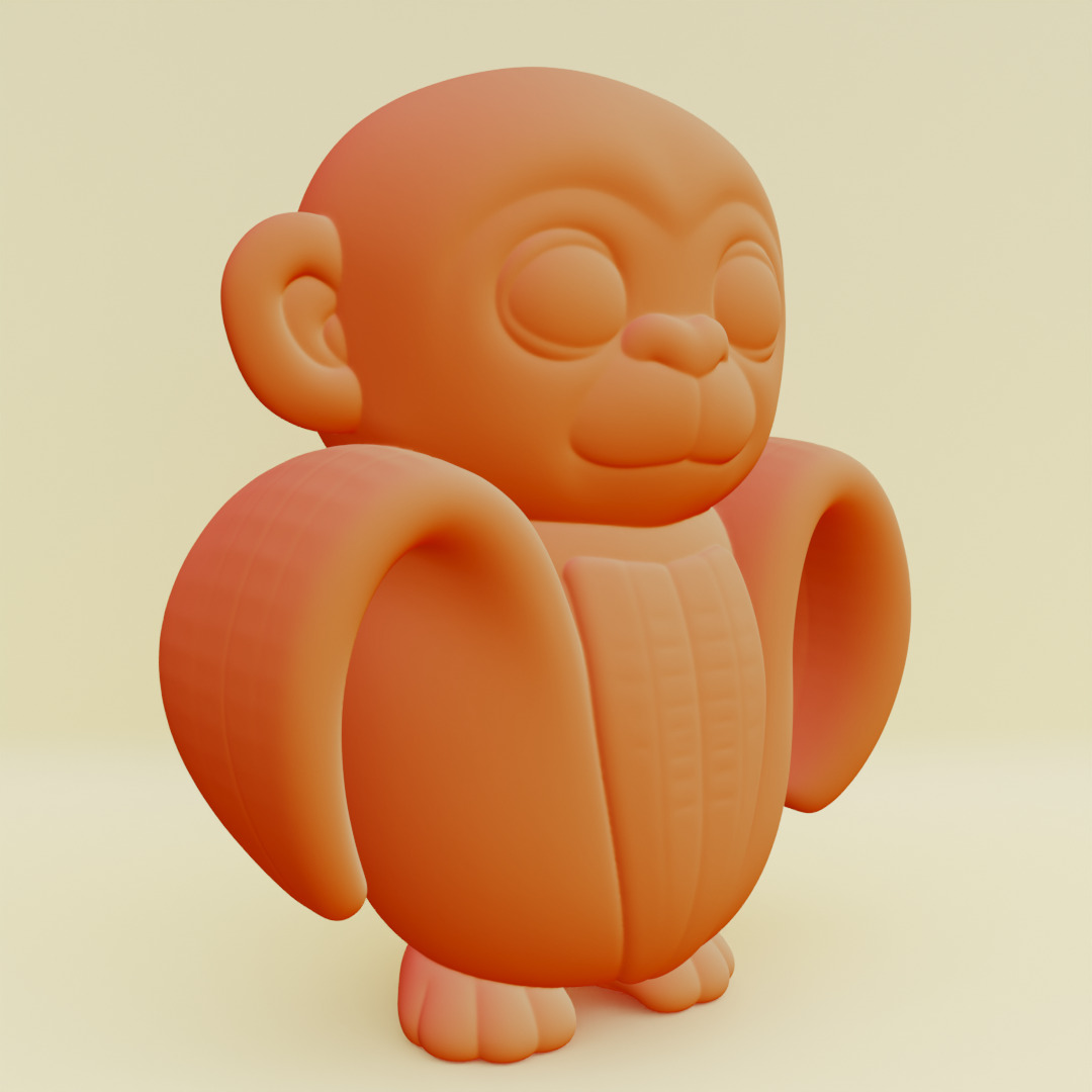 Baby Chimpanzini Bananini Italian brainrot  Printable 3D print model_20