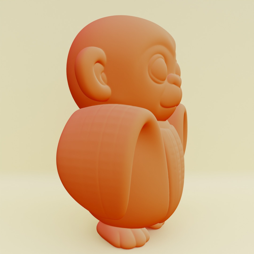 Baby Chimpanzini Bananini Italian brainrot  Printable 3D print model_18