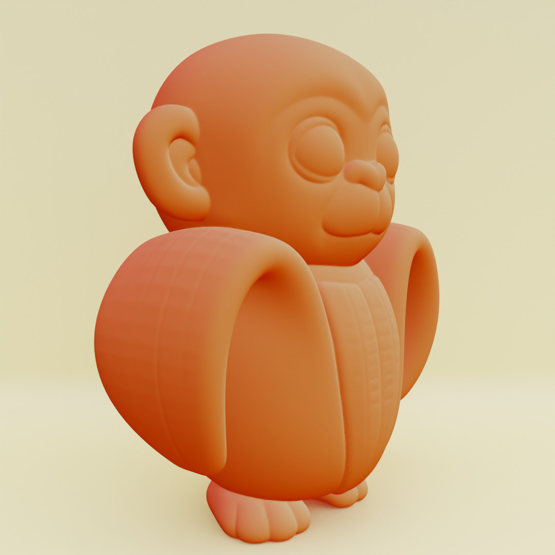 Baby Chimpanzini Bananini Italian brainrot  Printable 3D print model_19