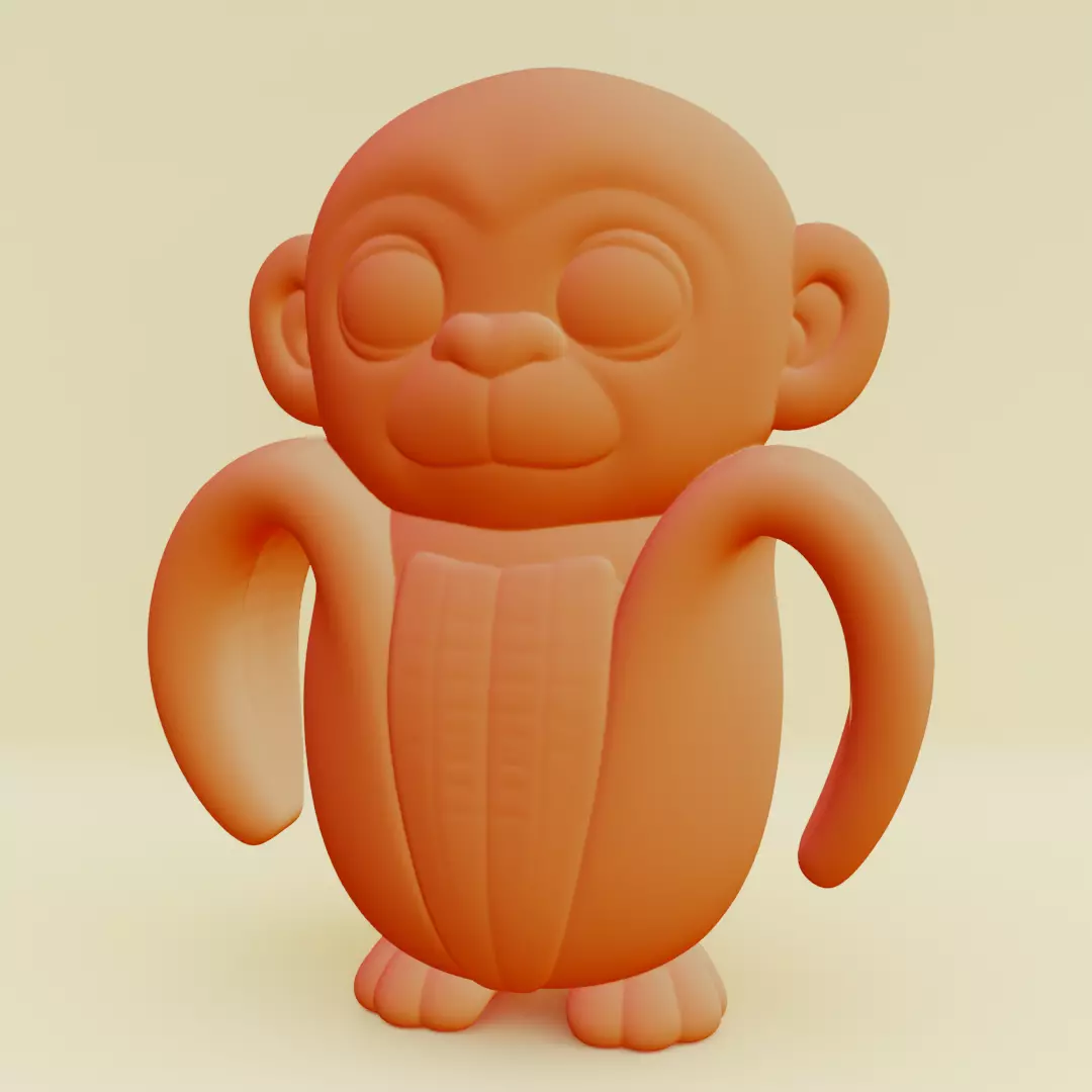 Baby Chimpanzini Bananini Italian brainrot  Printable 3D print model_0
