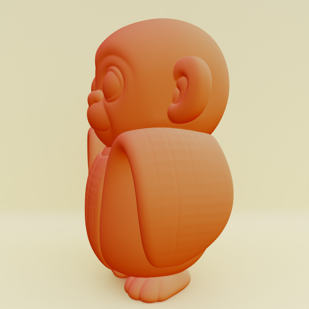 Baby Chimpanzini Bananini Italian brainrot  Printable 3D print model_5