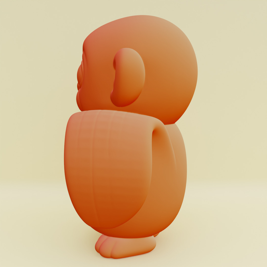 Baby Chimpanzini Bananini Italian brainrot  Printable 3D print model_7