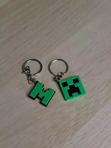 Minecraft Keychains Creeper and M letter 3D print model