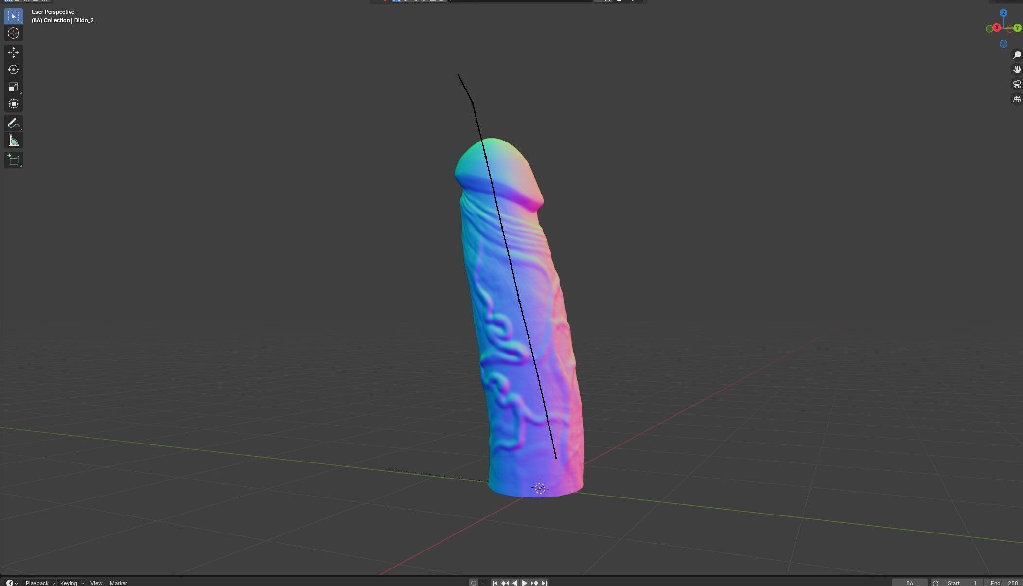 Penis Rigged Highpoly and Lowpoly Low-poly 3D model_1