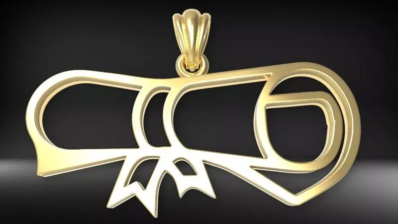 Graduation Charm Pendant Jewelry 3D print model