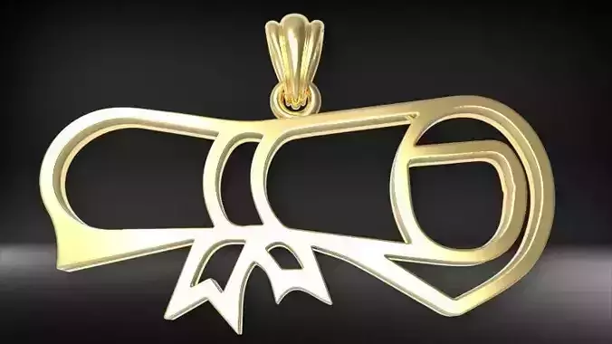 Graduation Charm Pendant Jewelry 3D print model
