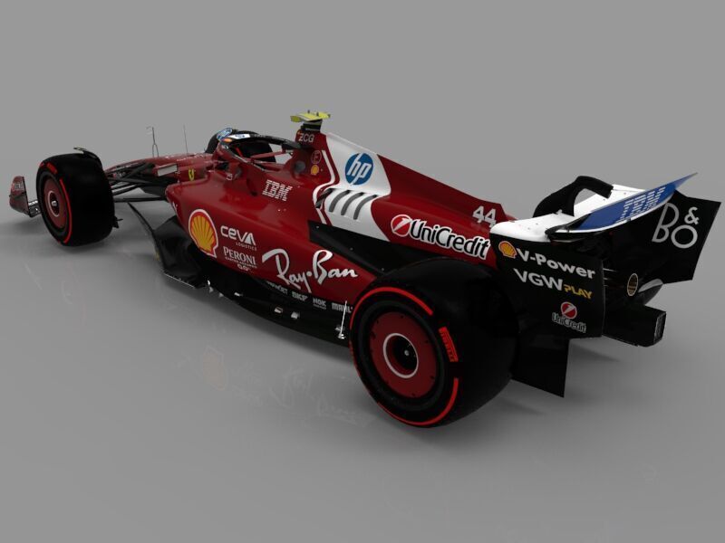 F1 Ferrari SF-25 Low-poly 3D model_3