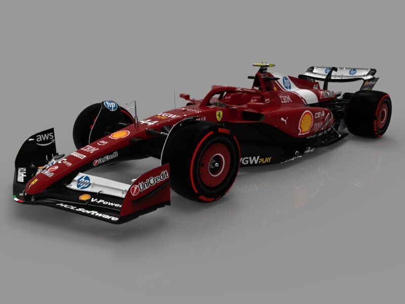 F1 Ferrari SF-25 Low-poly 3D model_2