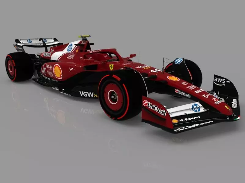 F1 Ferrari SF-25 Low-poly 3D model_0