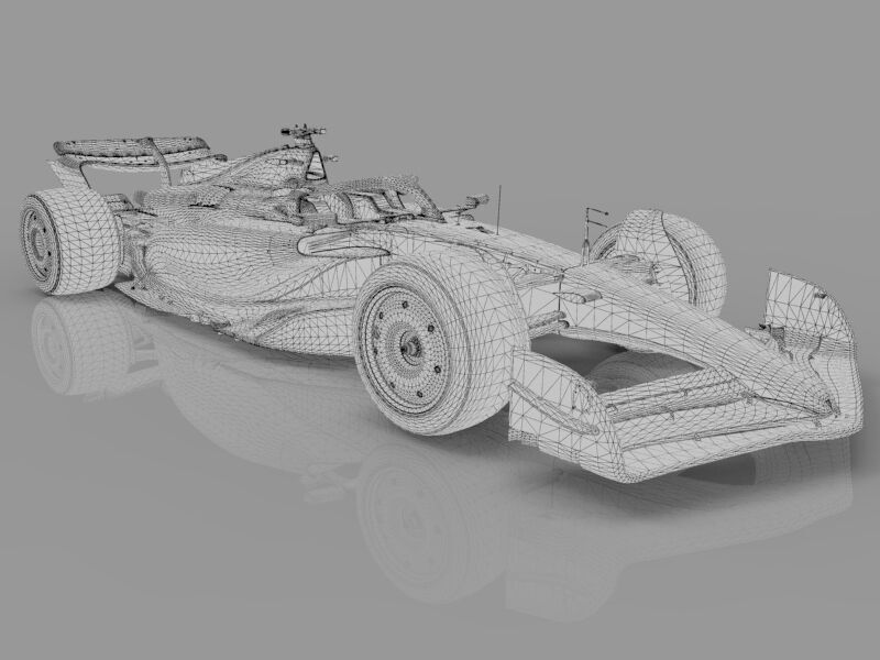 F1 Ferrari SF-25 Low-poly 3D model_6