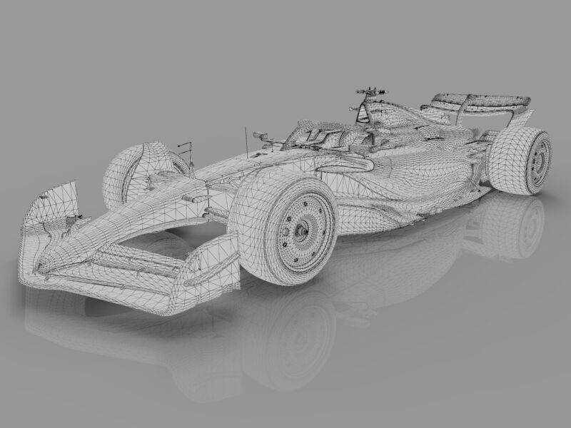 F1 Ferrari SF-25 Low-poly 3D model_7