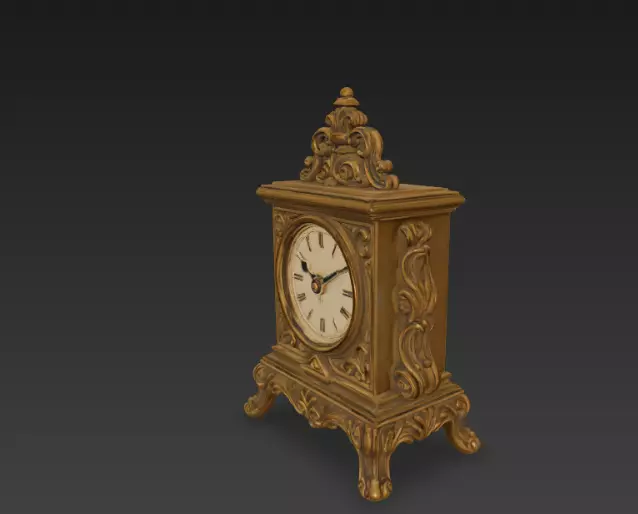 Antique Retro Table Clock 3D model_0