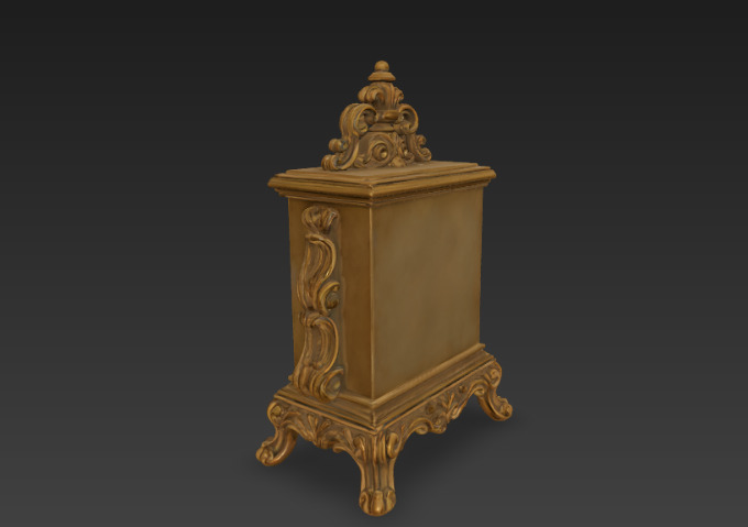 Antique Retro Table Clock 3D model_1